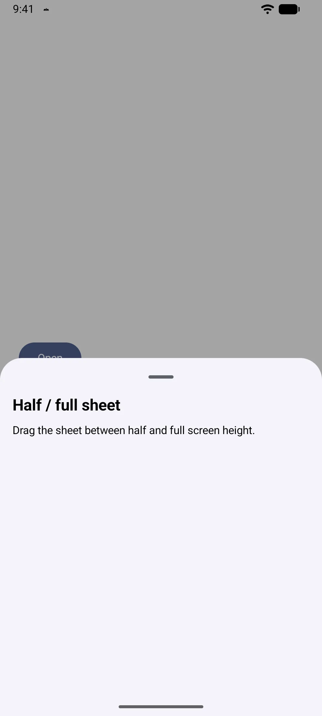 A half-height sheet titled Half / full sheet