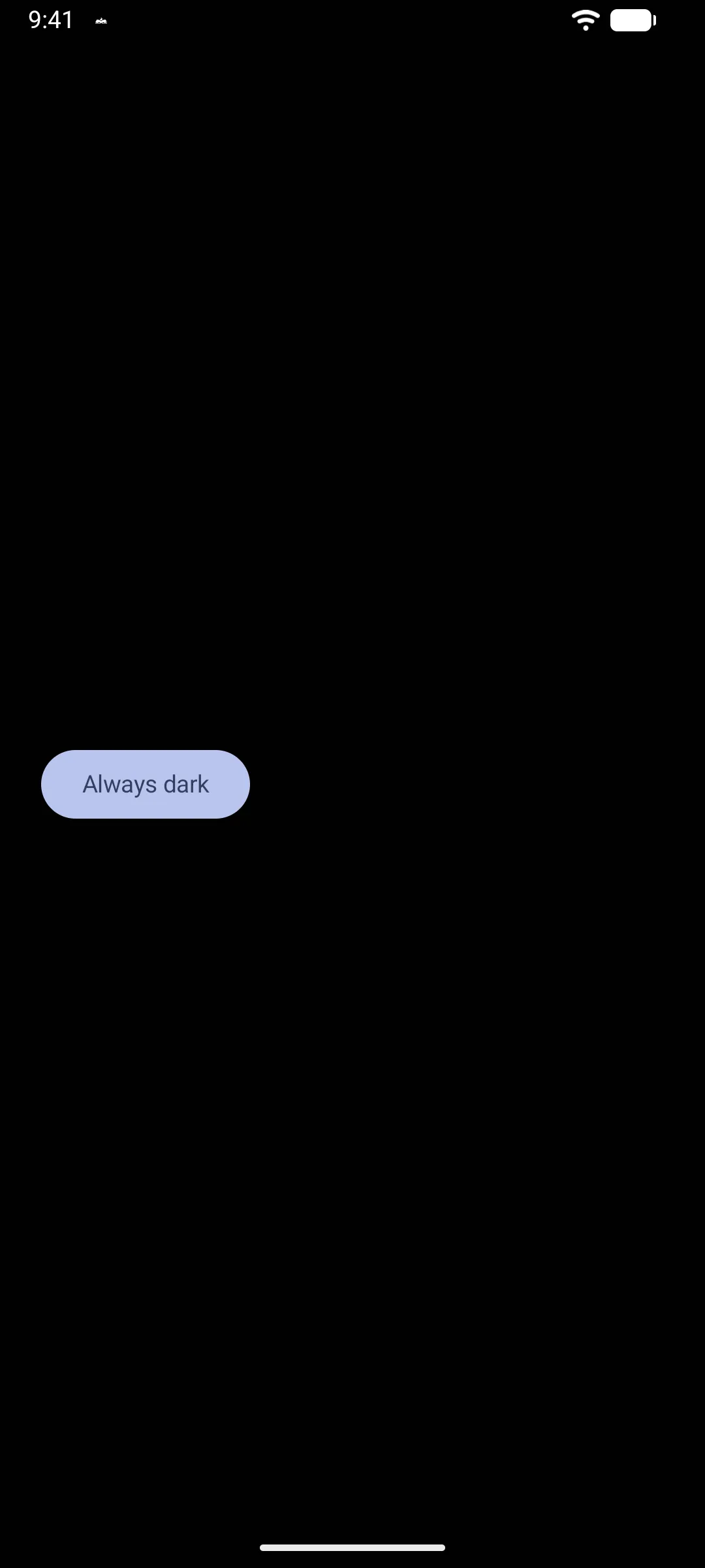A button in dark theme colors on an otherwise light screen