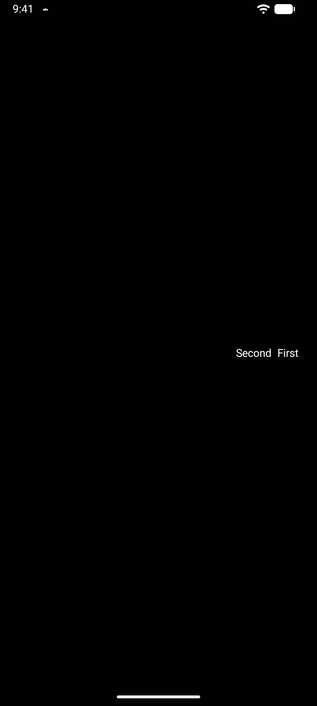 Two labels laid out right to left, with Second before First