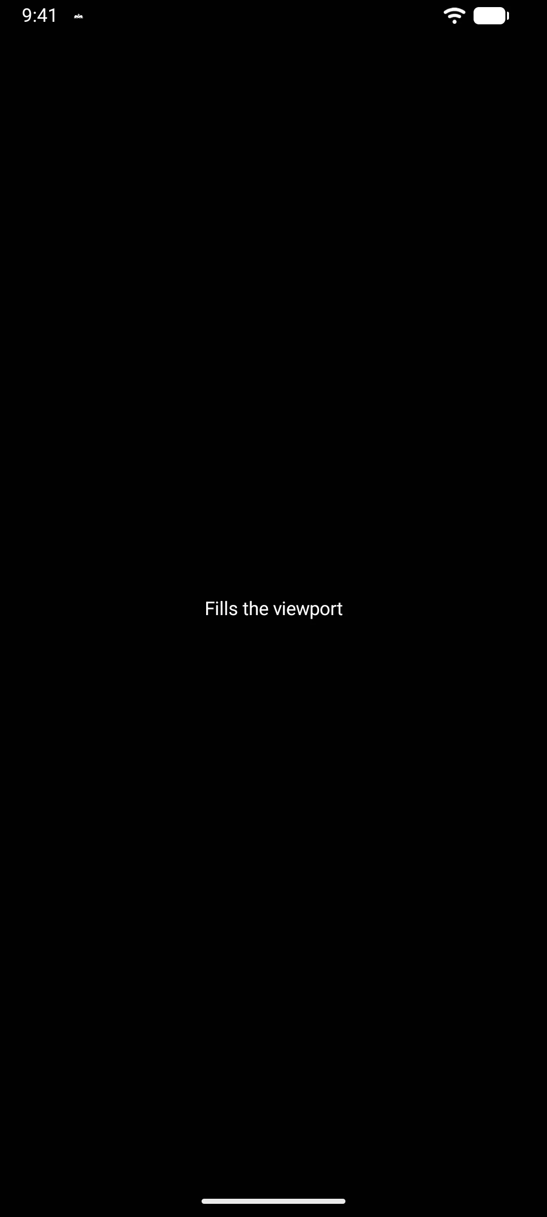 A Fills the viewport label centered on the screen