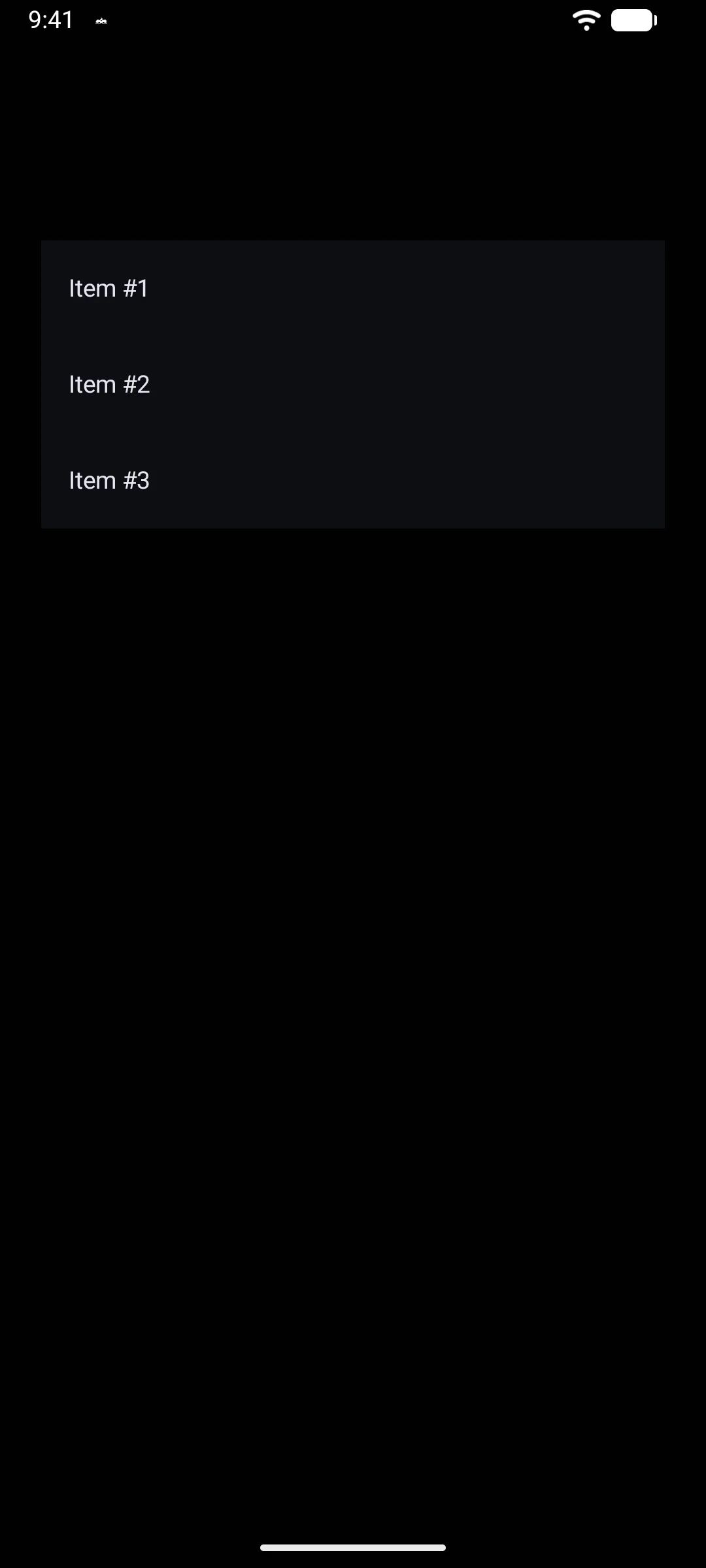 A list of three numbered items