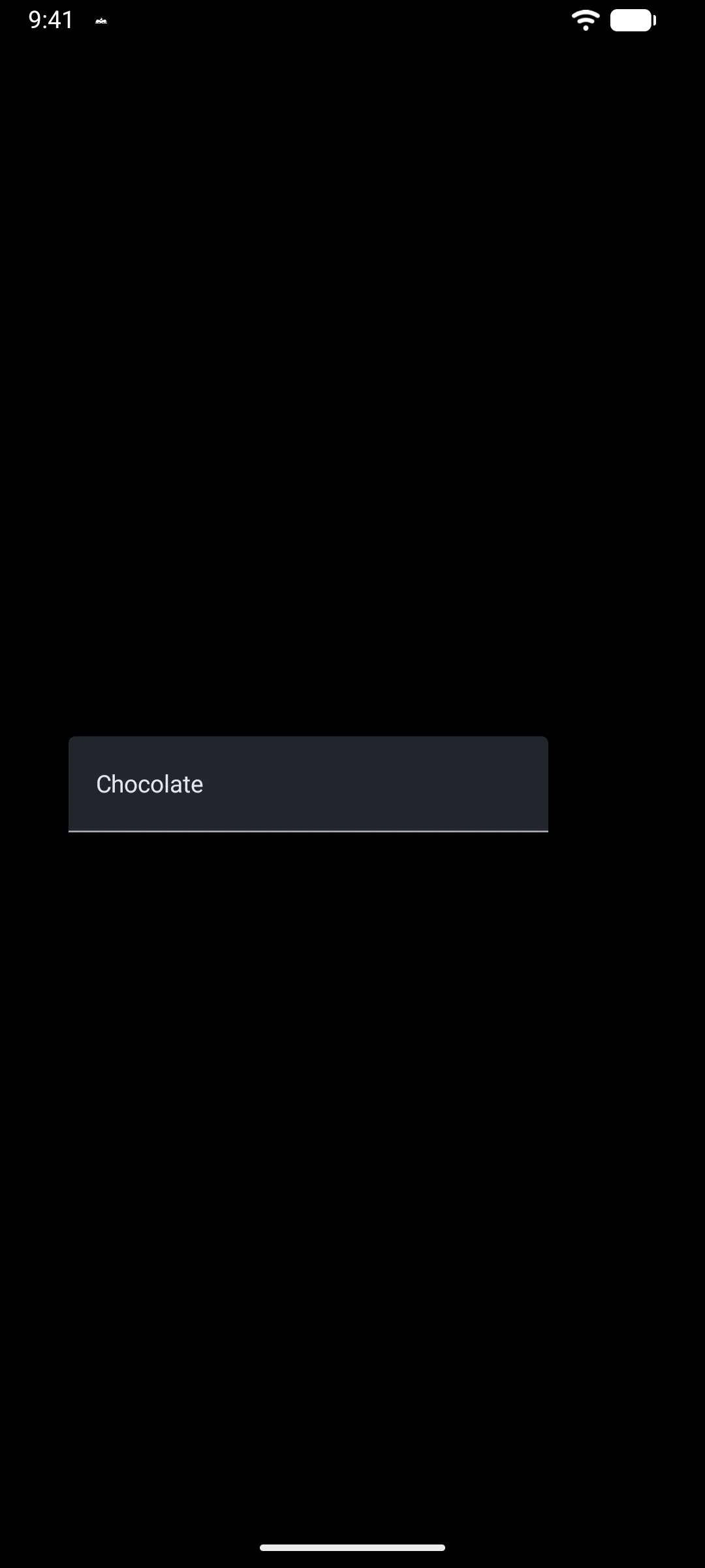A dropdown set to Chocolate, the Android fallback for the wheel appearance