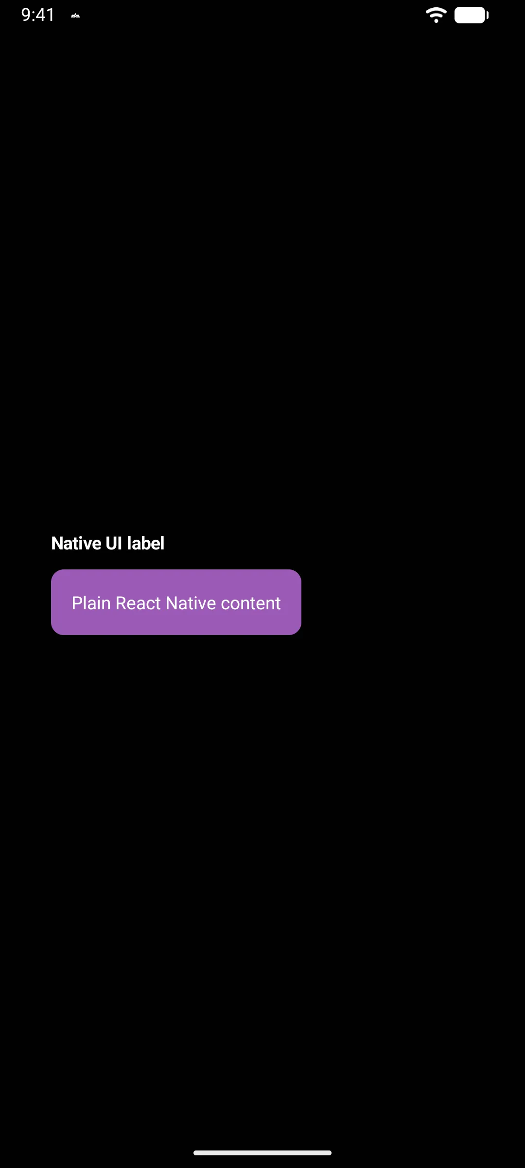 A bold label above a purple React Native chip