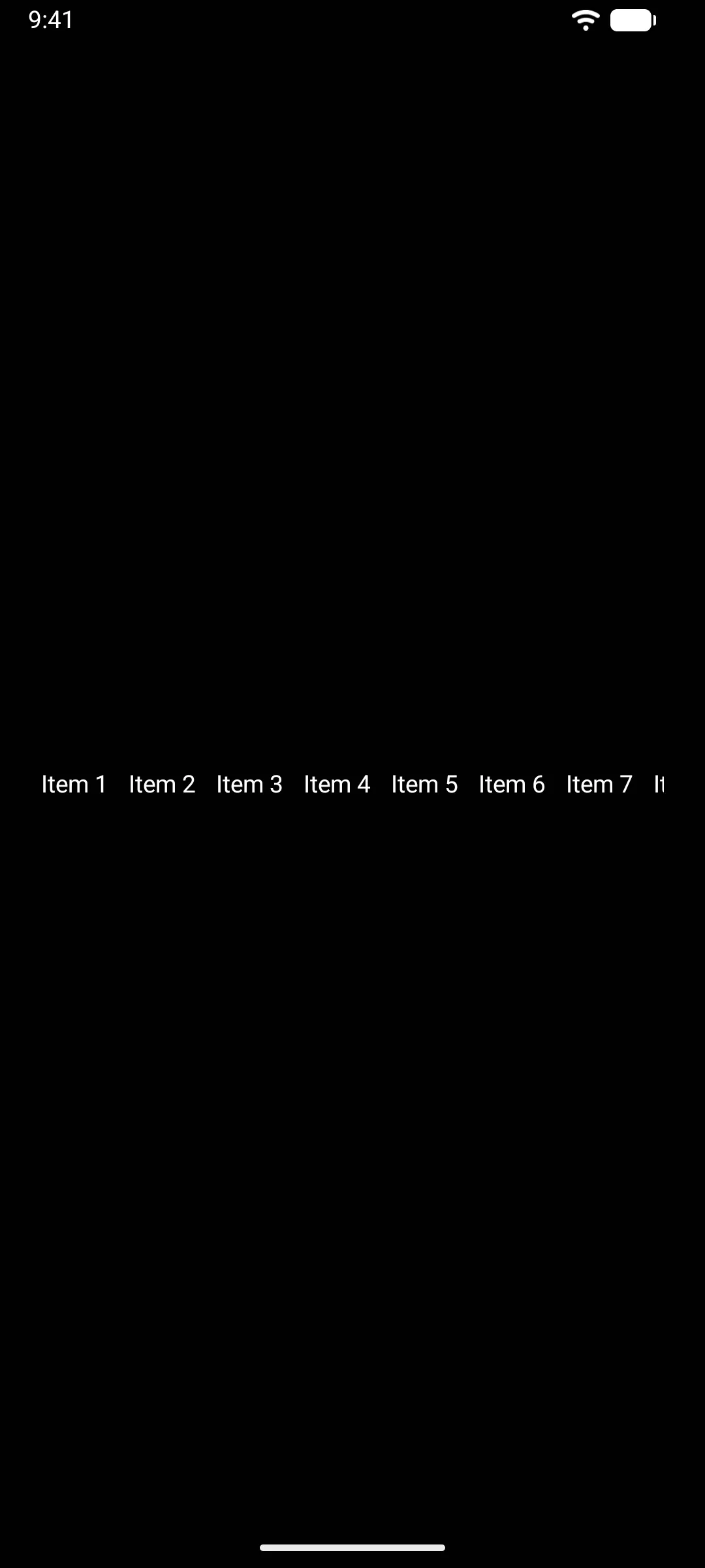 A horizontal strip of numbered items running off the screen edge