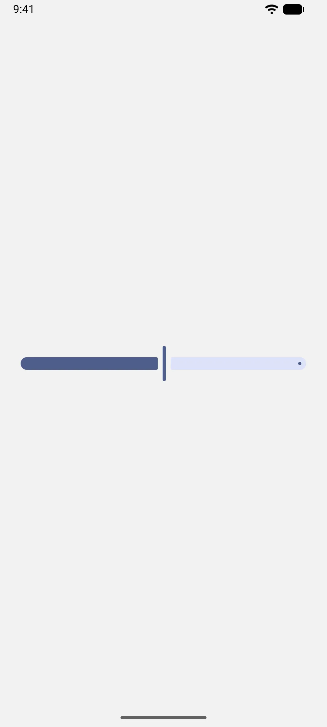 A Material 3 slider with the handle at the halfway position