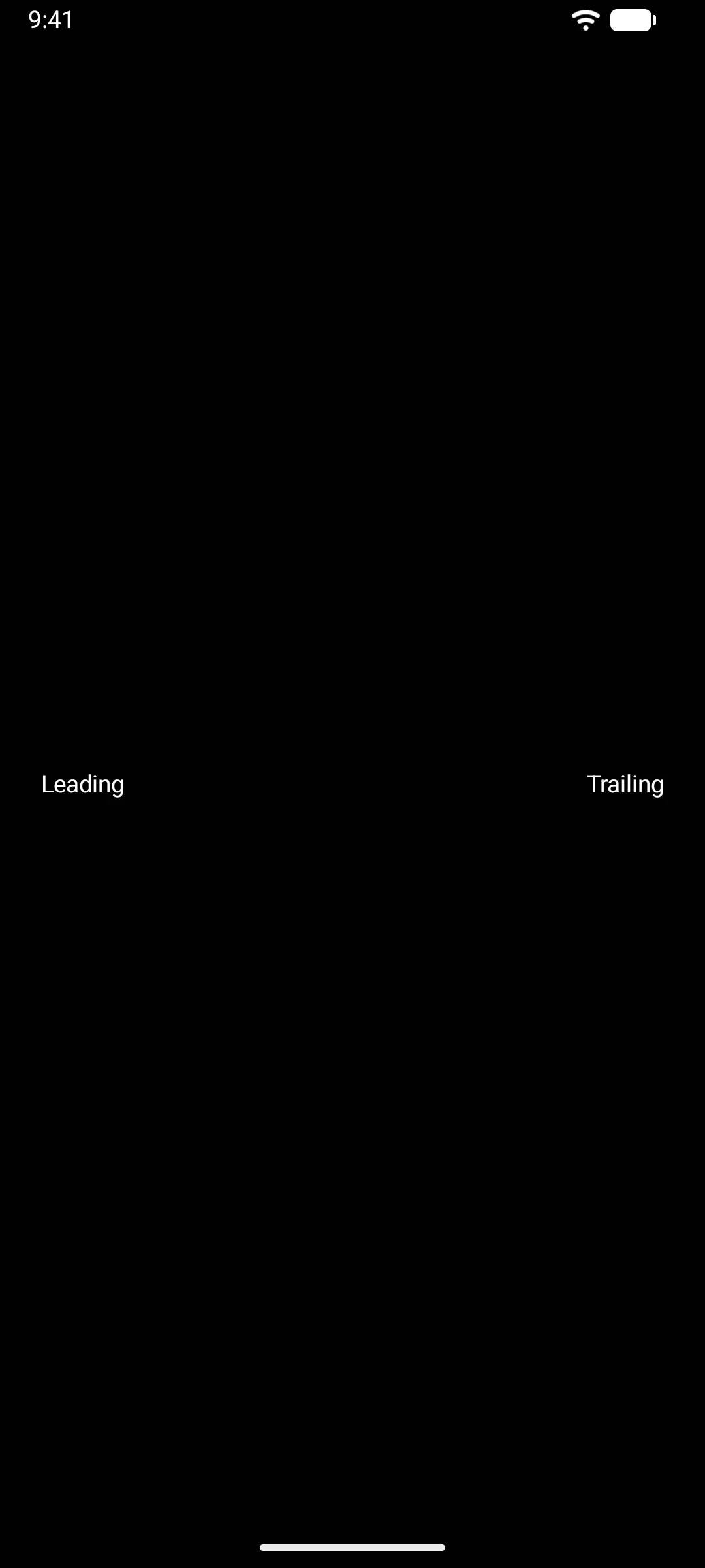 Leading and trailing labels pushed to opposite edges