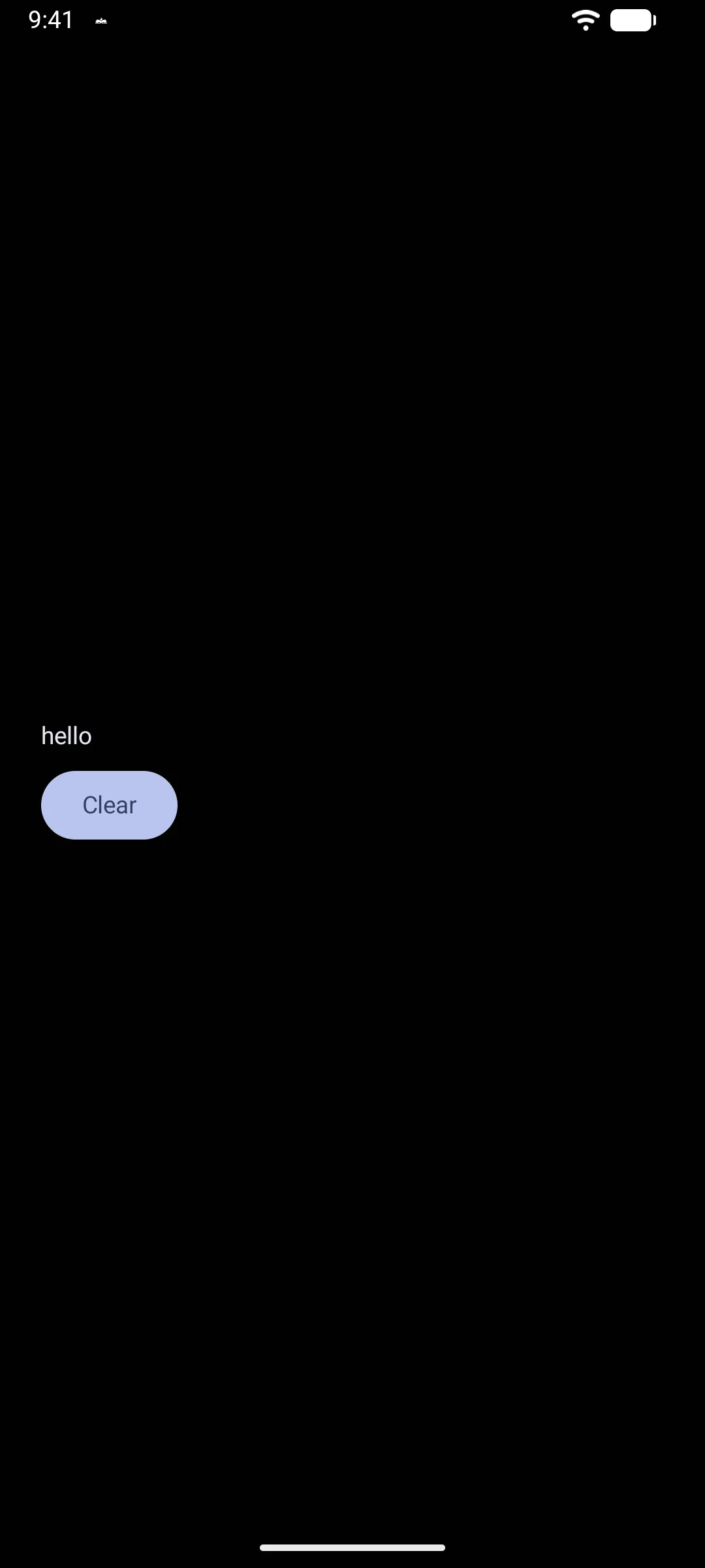 A Material 3 text field containing hello above a Clear button