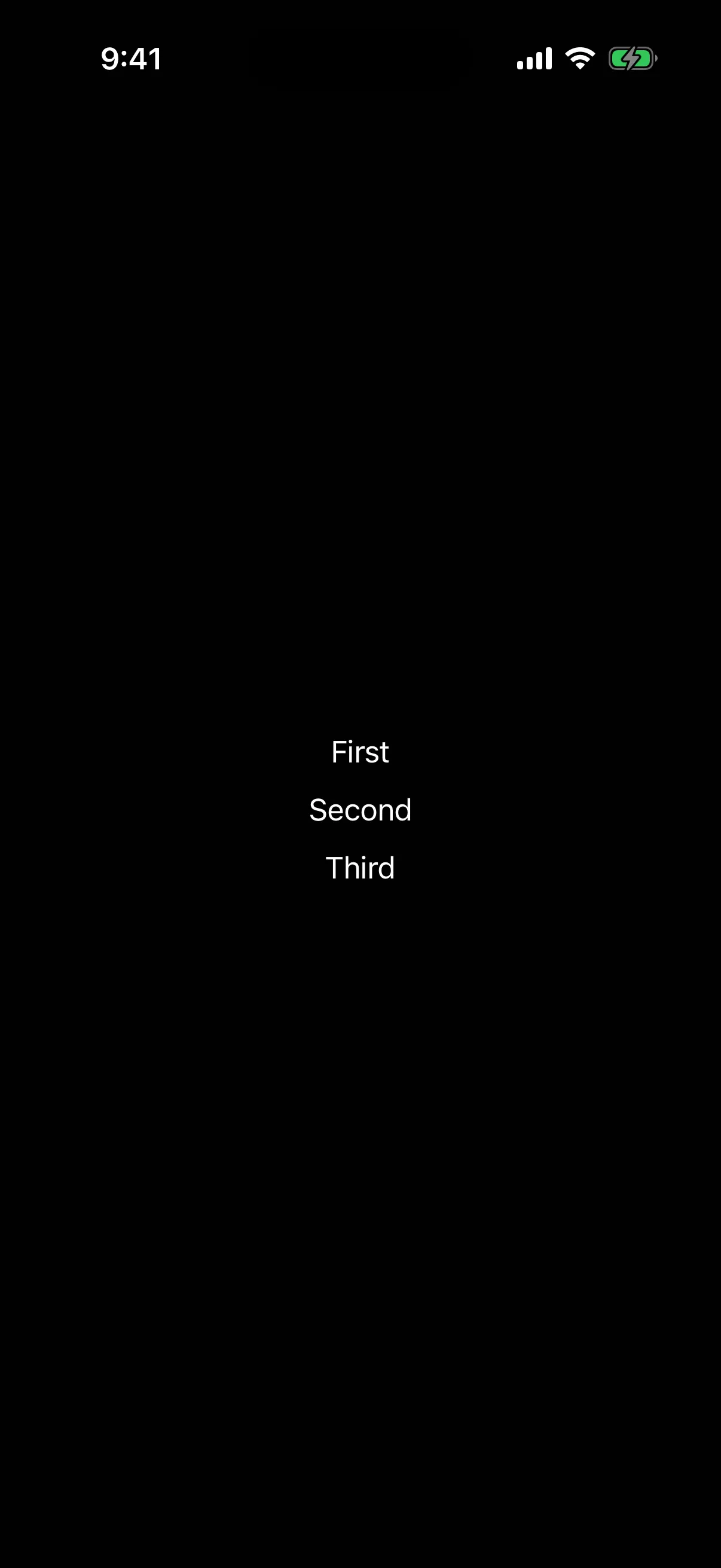 The words First, Second, and Third stacked one above the other