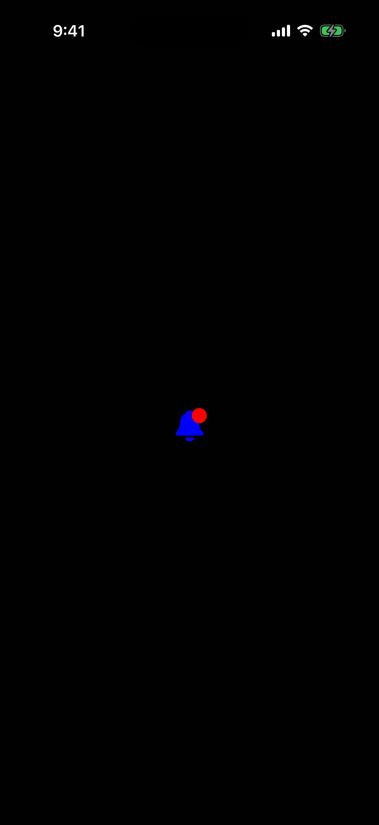 A blue bell icon with a small red dot at its top trailing corner