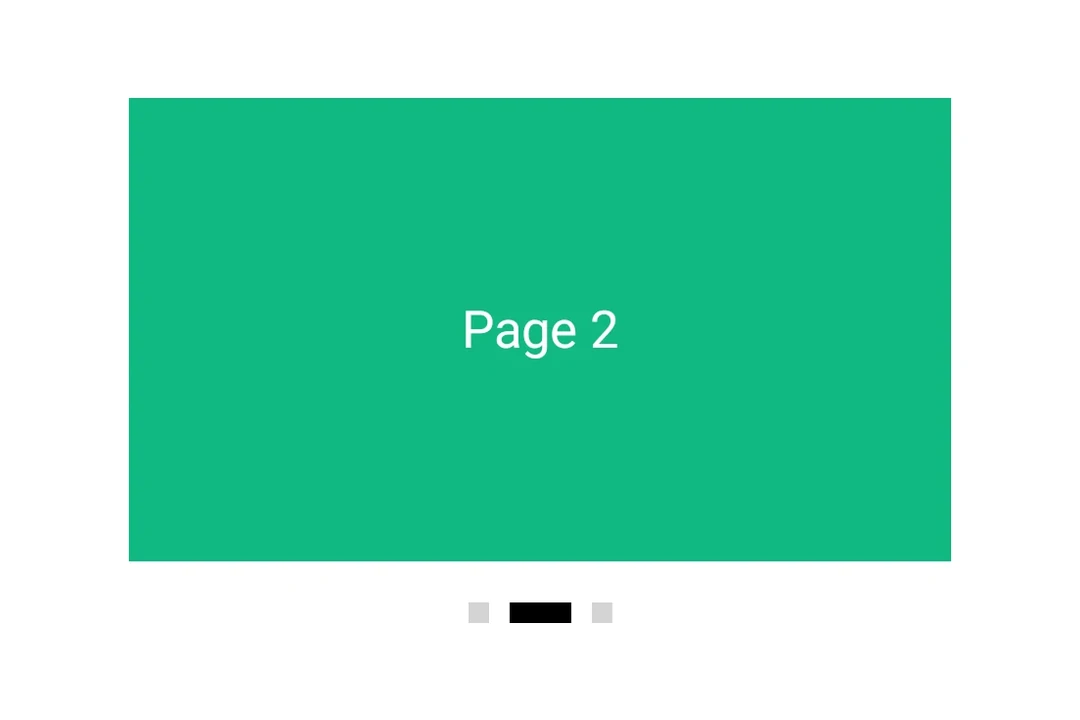 HorizontalPager showing the second of three pages with a page indicator below