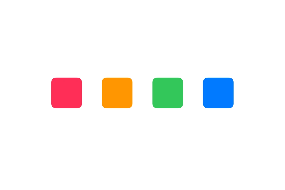 Four numbered colored rounded squares arranged horizontally in an HStack