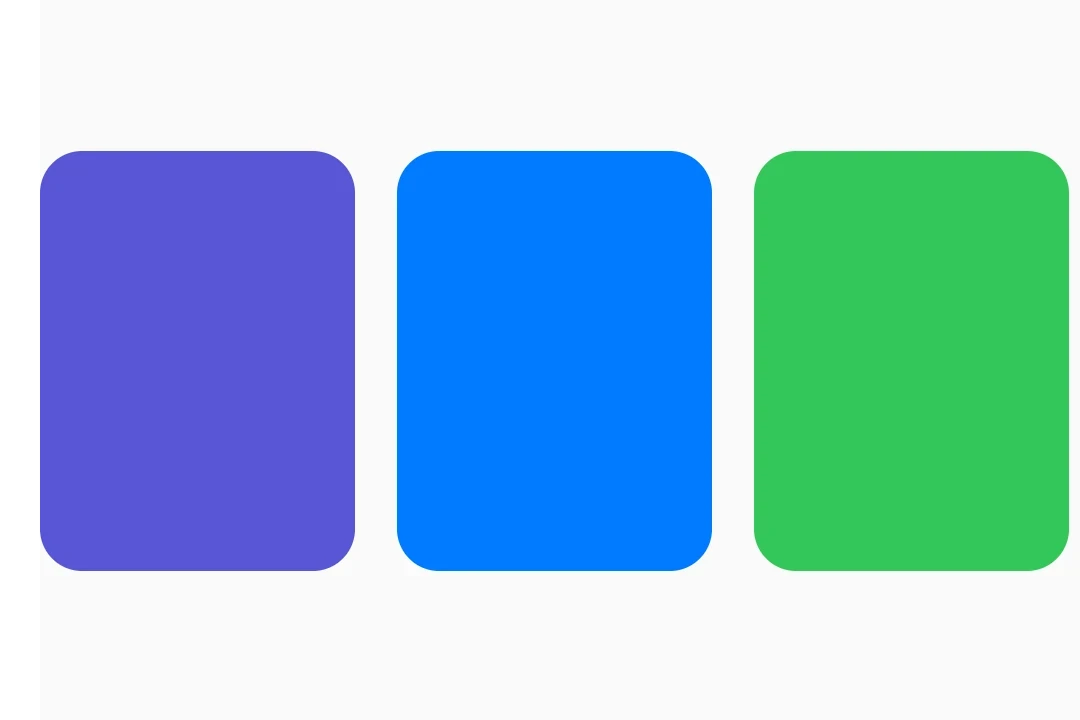 LazyRow rendering colored category cards in a horizontally scrolling list