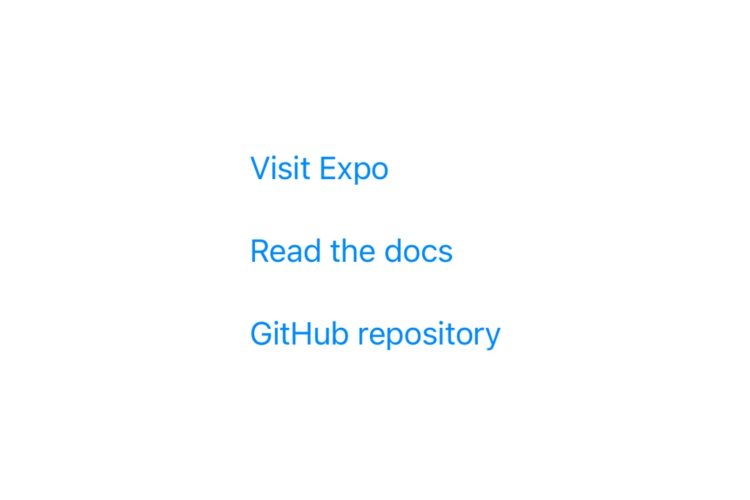 Three Link rows opening external URLs