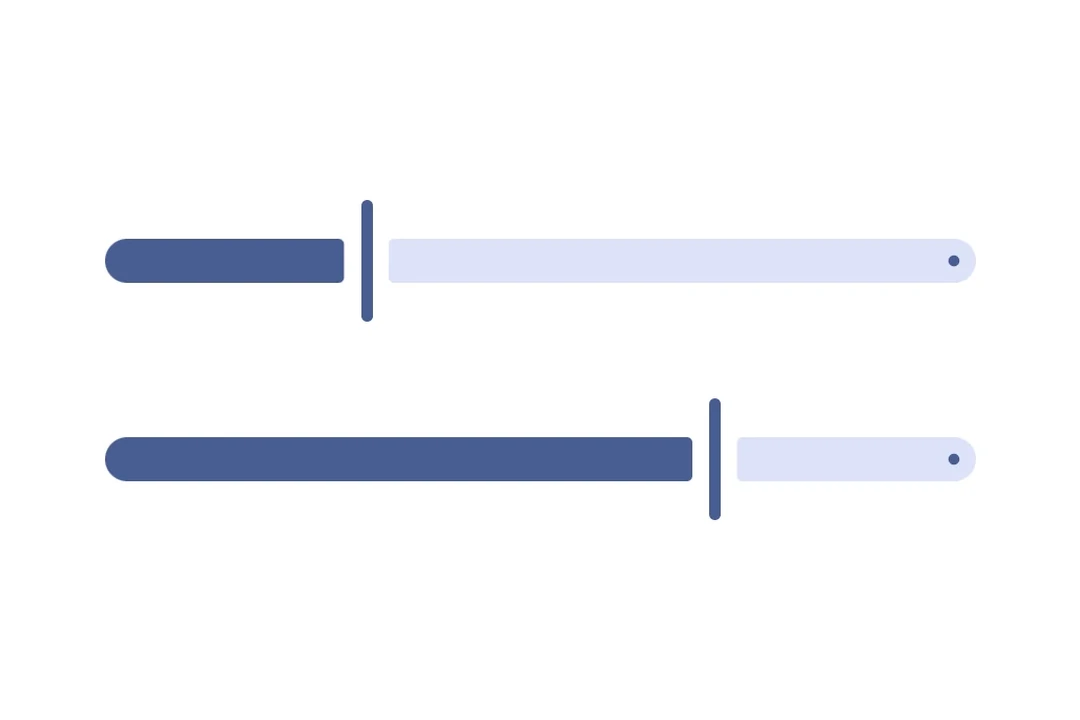 Two Material 3 sliders at different positions