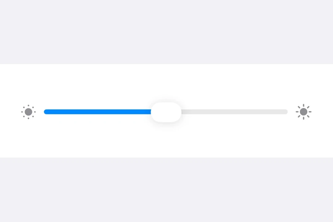 Slider with brightness icons on either side, in a Form section