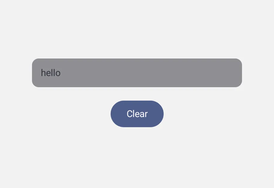 A text field containing hello above a Clear button
