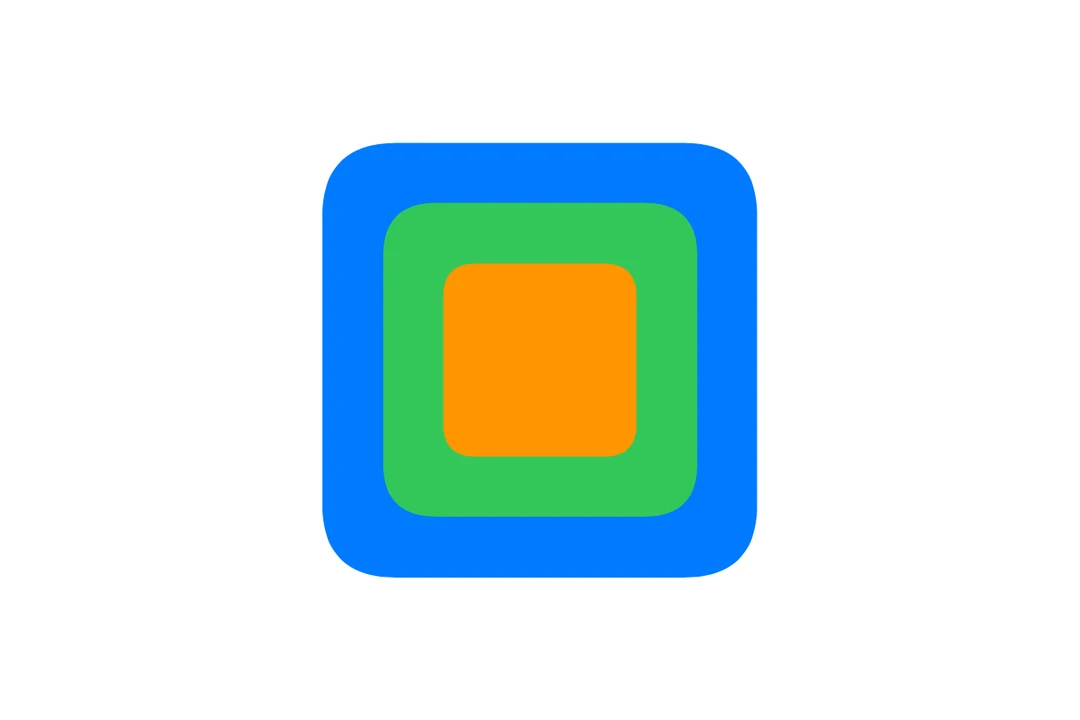 Three colored rounded squares stacked along the z-axis with diagonal offsets in a ZStack
