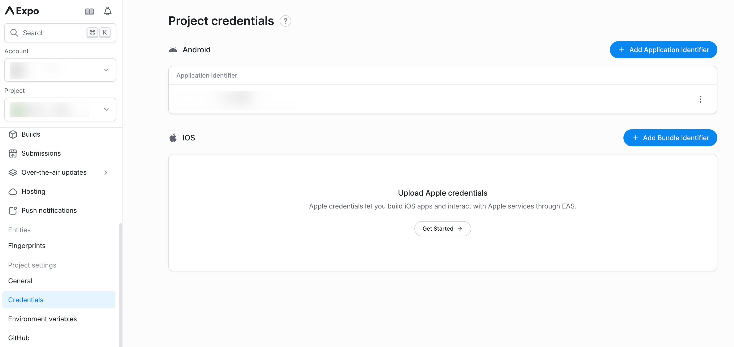 Adding a new Google Service Account key to EAS dashboard